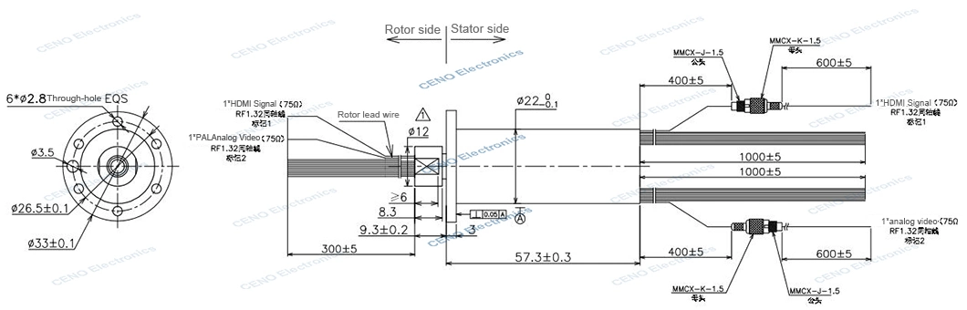 Capsule Slip Ring With HDMI PLA RS422 and Ethernet Signal