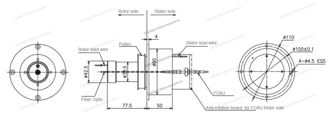 HDMI High Definiation Signal Slip Ring with Fiber Optical Rotary Joint