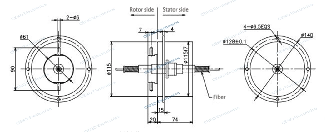 Fiber optic rotary joint for continuous oil filling truck ( single & multi mode )