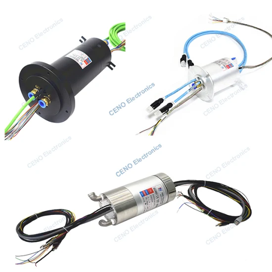 집전기 및 공압 로터리 유니온이 포함된 통합 슬립 링